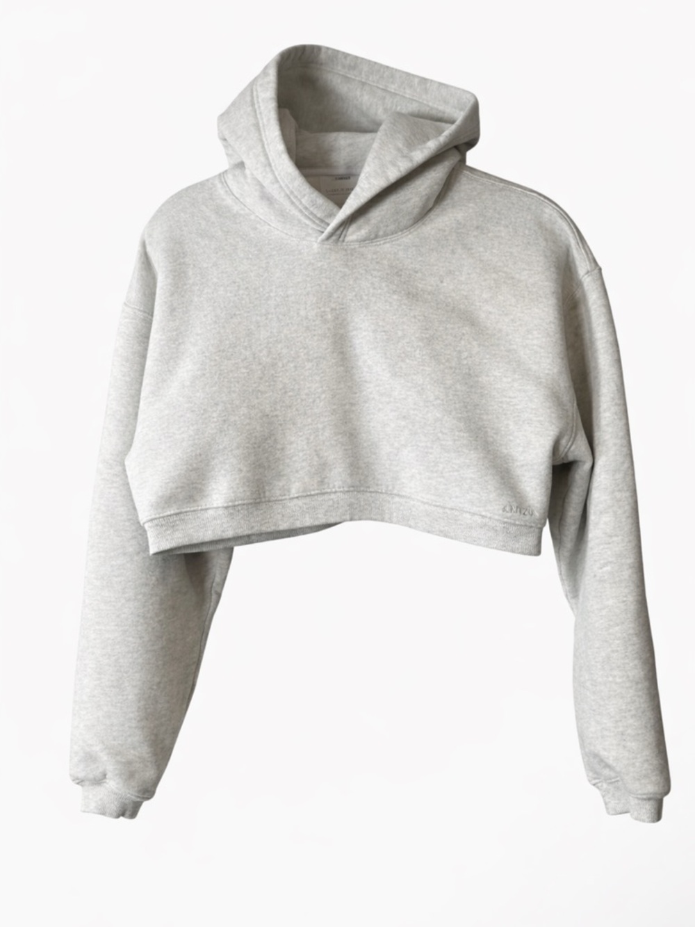 Aritzia TNA Cozy Sweatfleece Ultra Cropped Hoodie Heather Grey Small